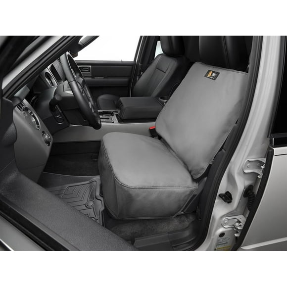 Weathertech Seat Cover SPB002GYBX Bucket Seat With Headrest; Polycotton Twill; Gray; Single; Semi-Custom; Retail Box