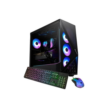 iBUYPOWER Slate 9 Black Gaming PC Desktop - AMD Ryzen 7 7800X3D - AMD Radeon RX 9070XT 16GB - 32GB DDR5 RGB - 1TB NVMe SSD - SBA7R97XT01