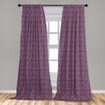 thumbnail image 5 of Ambesonne Botanical Curtains, Leaves in Ethnic Style, Pair of 28"x84", Eggplant Multicolor, 5 of 5