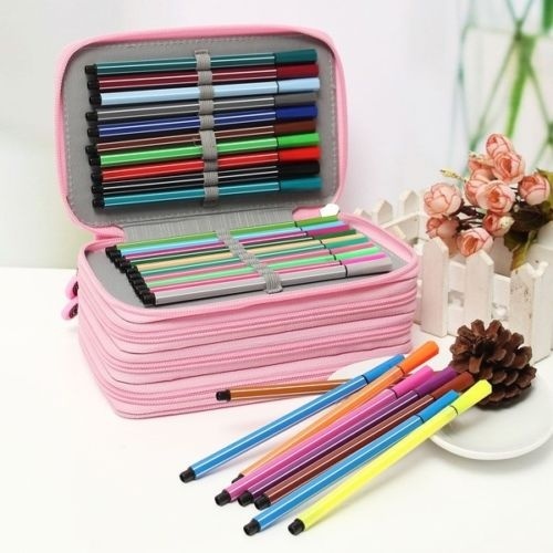 Colored Pencil Case Pu Leather Pencil Holder Sleeve Pen Organizer Walmart Canada