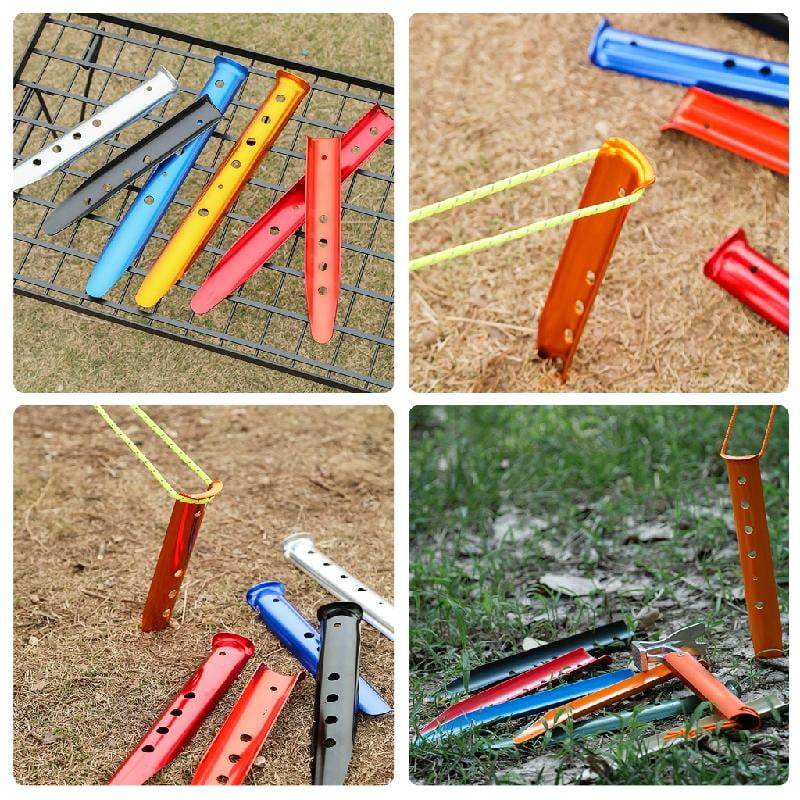 JZROCKER 10pack Outdoor Travel Camping Tarps Stakes Ground Stakes Organizers Tent Pegs