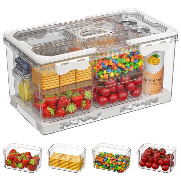 Contenedor de almacenamiento de alimentos MAELSTROM Snackle Box 17QT 8 compartimentos