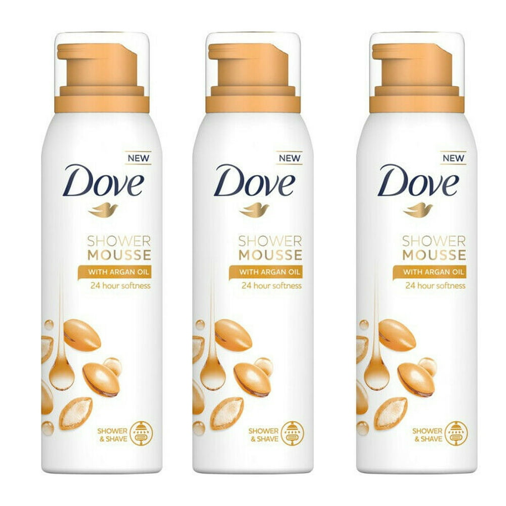 3 Pack Dove Shower Mousse with Argan Oil, 200ml