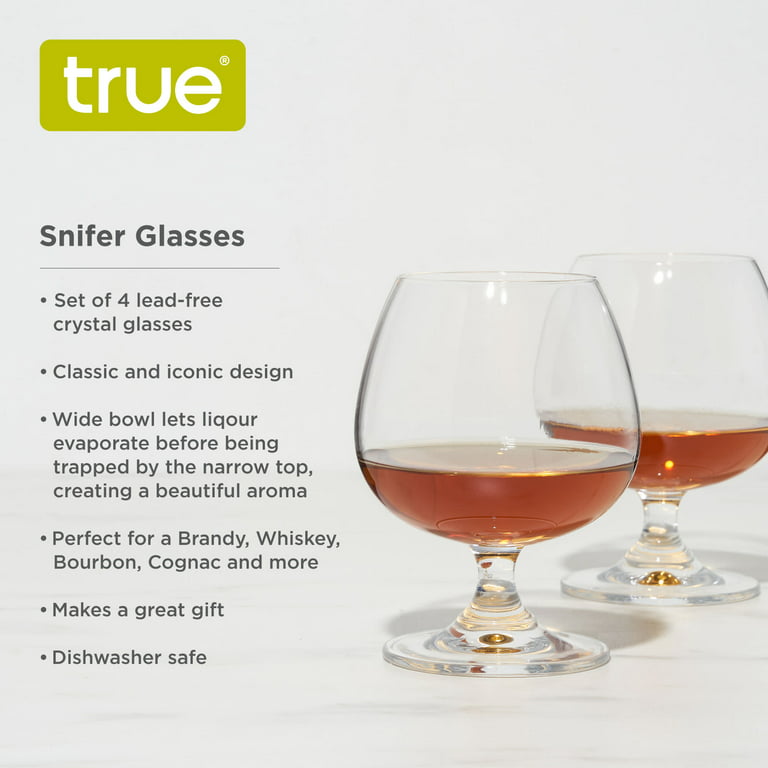 Set of 4 Whiskey Glasses, 13 oz Bourbon Snifter Glasses for Cognac, Brandy, Cocktails, Spirits