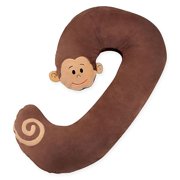 Angle View: Snoogle Jr. Monkey Pillow in Brown