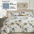 thumbnail image 6 of Floral Quilt Set - Lightweight Soft White Floral Bedspread for Farmhouse Bedroom Decor – Includes Quilt and Shams (King), 6 of 8
