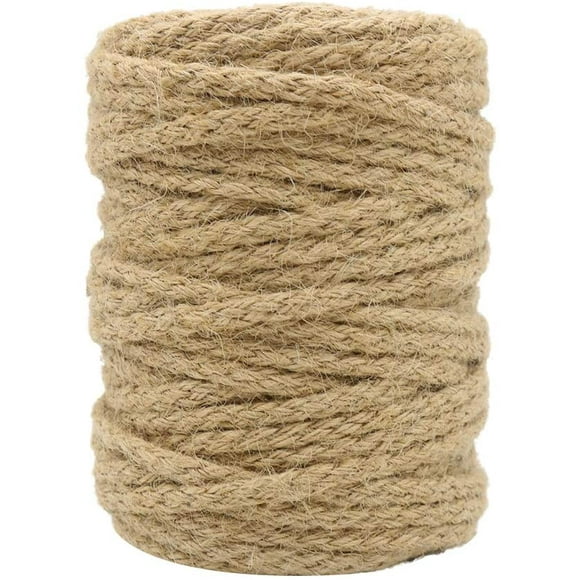 Tenn Well 5mm Jute Twine, 100 Feet Braided Natural Jute Rope for Artworks and Crafts, Macrame Projects, Gardening