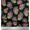 thumbnail image 2 of Soimoi polyester Crepe Fabric Leaves & Floral Print Fabric by Yard 52 Inch Wide, 2 of 3
