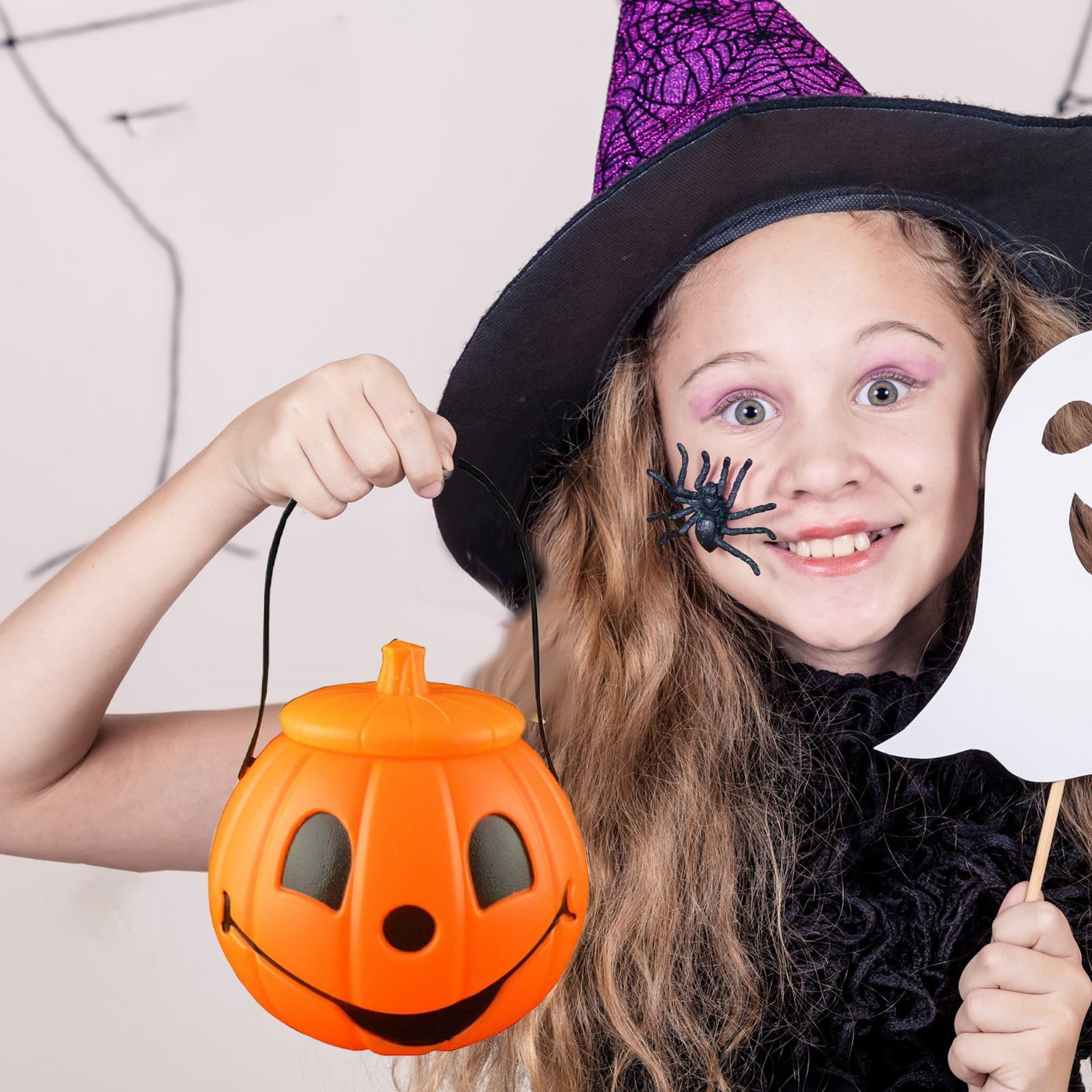 Sturdy Plastic Halloween Pumpkin Bucket – Orange Trick-or-Treat Candy Holder for Parties, Events, and Festive Celebrations