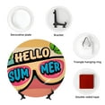 thumbnail image 4 of Yiaed Hello Summer Print Bone China Decorative Plate Ceramic Dinner Plates Art Crafts with Display Stand-6in, 4 of 6