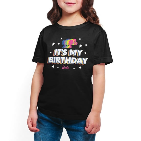 Barbie - It's My Birthday - Toddler And Youth Girls Short Sleeve Graphic T-Shirt