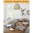 thumbnail image 5 of 15 Inch Round Placemats Set of 4, Burnt Orange Black Geometric Non Slip Heat Insulation PP Table Mats, Modern Color Block Abstract Washable Place Mats for Kitchen Dining Party Table Decor, 5 of 7