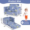 thumbnail image 3 of XJD Kids Couch Toddler Chair Baby Sofa Extra Wide Glow in The Dark Baby Convertible Sofa ,Foldable Toddler Bed for Kids Girls Boys, Blue, 3 of 8