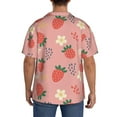 thumbnail image 5 of Vsdgher Strawberry Floral Print Men's Wrinkle Free Untucked Cuban Shirt Business Casual Button Down Shirts Short Sleeve Shirt, 5 of 7