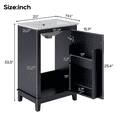thumbnail image 3 of Tcbosik 20 inch Small Bathroom Vanity with Sink, Modern Bath Storage Cabinet with Door and Storage Rack, Freestanding Single Basin Vanity for Small Space, Black, 3 of 10
