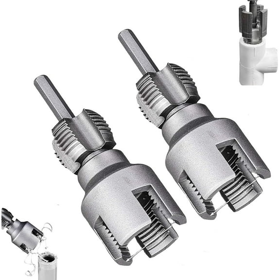 Integrated Internal & External Pipe Threading Tool, 1/2'' 3/4'' 1'' Dies, 2025 New Dual-Function Pipe Thread Cutting Tool, Electric Drill Compatible Pvc Pipe Threader Kit for Home Repair