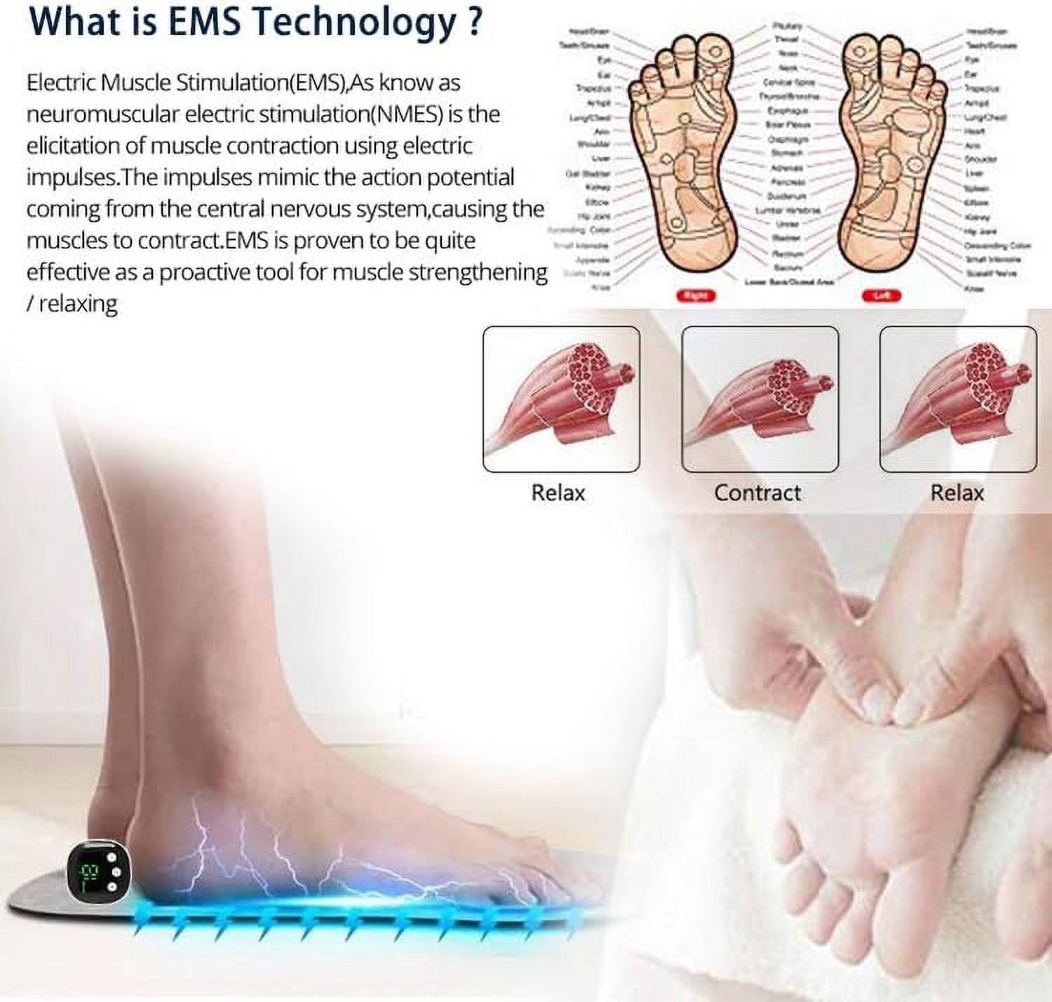 Foot Massager Pad for Plantar, Muscle Relaxation, Foldable Legs & Feet Massager Pad