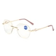 thumbnail image 4 of Sparkling Rimless Reading Glasses for Women, Stylish Lightweight Metal Frame Eyeglasses for Daily Use, 4 of 5