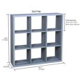 thumbnail image 3 of Home Basics - Tablette de rangement en bois à 9 cubes ouverts, gris, 3 of 3