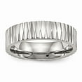 thumbnail image 1 of White Stainless Steel Ring Band Wedding Polished Textured, 1 of 6