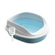 thumbnail image 5 of Bandejas de arena para mascotas con lados altos, orinal para perros pequeños y gatos, orinal grande, inodoro, sartenes para gatitos, conejos, gatos de Azul 38cm Yinane Bandeja de arena para gatos, 5 of 8