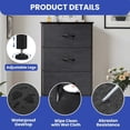 thumbnail image 3 of BuySphere 4 Dresser Storage Tower, Organizer Drawers for Closet Boys & Girls Bedroom, Bedside Furniture, Chest for Home, College Dorm, Steel Frame, Wood Top, Fabric Bins,Gray, 3 of 21