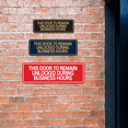 thumbnail image 6 of Signs ByLITA Standard This Door To Remain Unlocked During Business Hours Sign (Brushed Silver) - Medium (10 Pack), 6 of 8