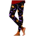 thumbnail image 2 of Womens Halloween Leggings Elastic High Waist Funny Print Slim Fit Lifting Tights Pants Workout Yoga Pants, 2 of 6