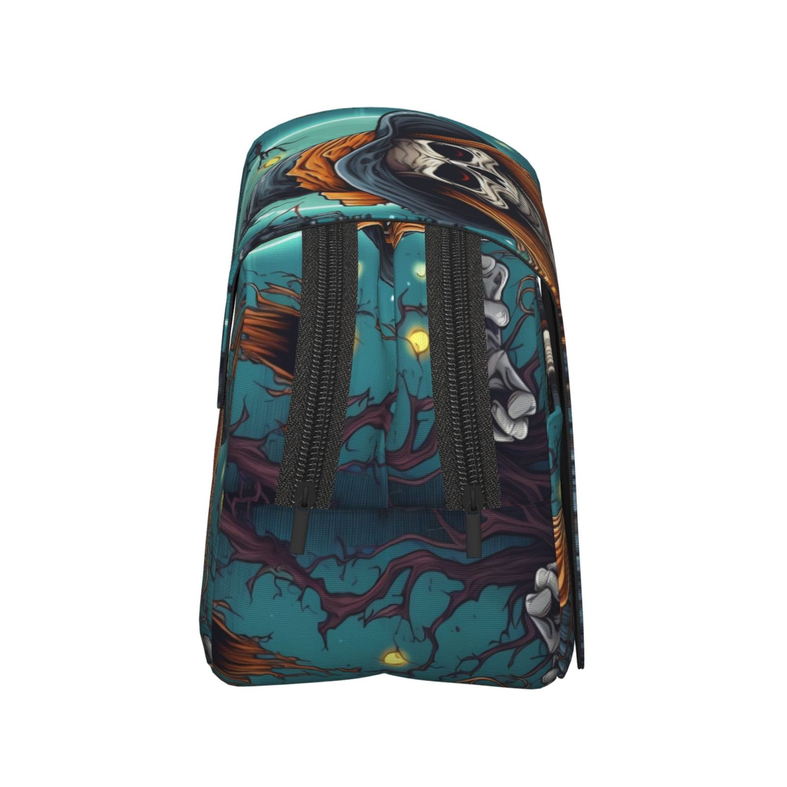 Rateoe Cartoon Pumpkin Skull Pattern Double Clamshell Pen Case, Storage Organizer with Two Zipper Compartments– Holds Up to 50 Pencils & Pens