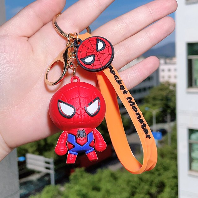 Llavero con colgante de superhéroe de Marvel, muñeco de Los Vengadores, llavero de Gel de sílice de Capitán América, accesorios de Disney qiuyongming unisex
