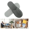 thumbnail image 4 of Unique Bargains 1 Pair Disposable Slippers Foldable Closed Toe Hotel Slippers Deep Gray, 4 of 5