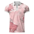 thumbnail image 5 of adviicd Pink Emo Shirts Fashion Men's Causal Short Sleeve Polo Shirts Contrast Collar Half Placket T-Shirts, 5 of 5