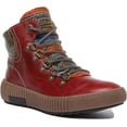 thumbnail image 1 of Josef Seibel Maren 06 Women's Lace Up Leather Ankle Boot With Side Zip In Red Size 10, 1 of 6