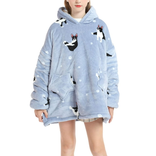 Faithtur Pull à Capuche Universel Chaud Mode Impression Laine de Vison Vêtements de Maison