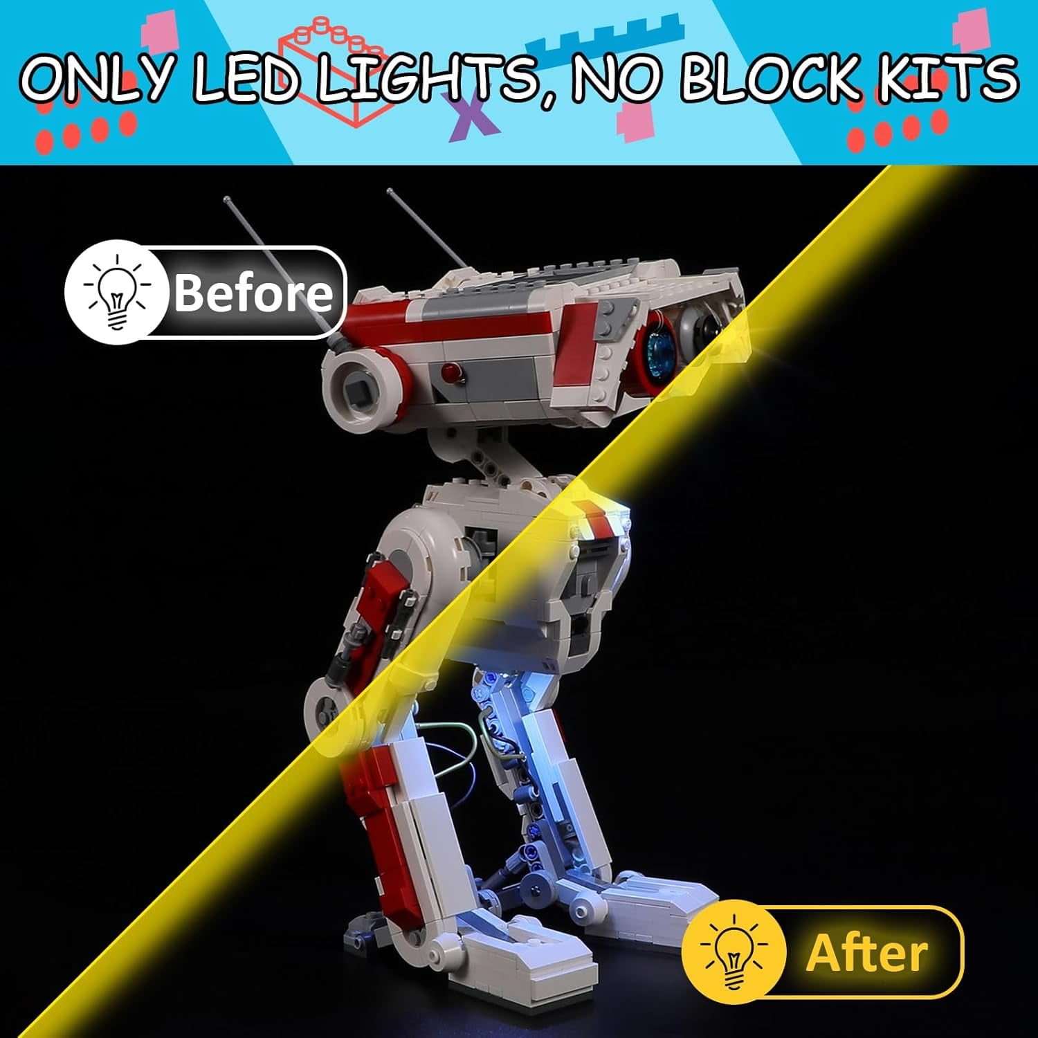 LED Light Kit for Lego Star War 75335 BD-1 Set, Compatible with Lego 75335 Building Blocks Model(Not Include Blocks Set)