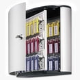 thumbnail image 3 of Durable Key Cabinet, 36-Key Brushed Aluminum Locking Key Cabinet in Silver, 11.75" x 4.63" x 11", 3 of 12