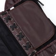 thumbnail image 3 of Ynynloco Womens Faux Leather Zipper Front Bustier Corset Top Sweetheart Neckline Top, 3 of 5
