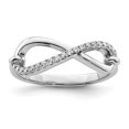 thumbnail image 1 of 925 Sterling Silver 20 Stone Cubic Zirconia Cz Infinity Symbol Ring, 1 of 5