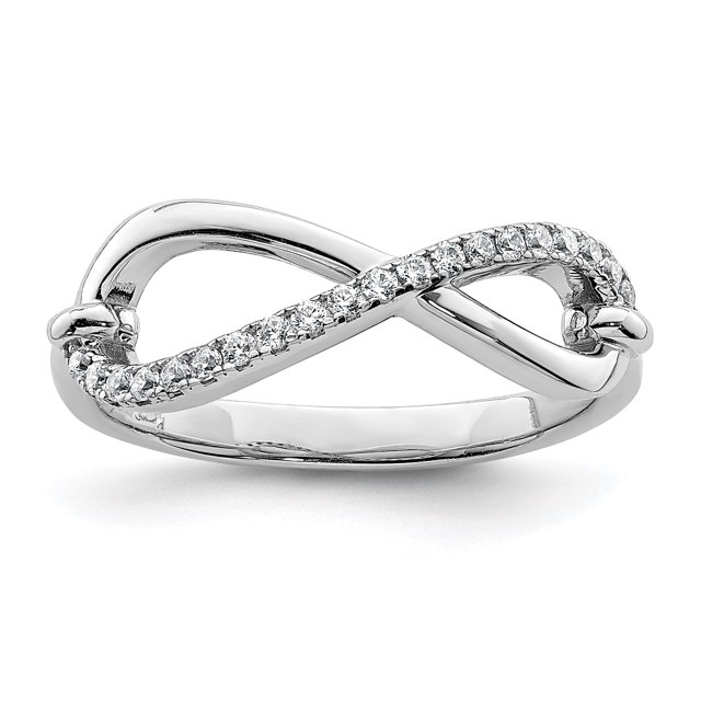 925 Sterling Silver 20 Stone Cubic Zirconia Cz Infinity Symbol Ring