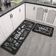 thumbnail image 3 of Kitchen Rugs and Mats, Non-Slip Washable Anti-Fatigue Kitchen Mats 2 Pieces Black Kitchen Carpet Floor Comfort Mats for Kitchen Sink Front Two Piece Set, Black 17x30+17x47inch, 3 of 6