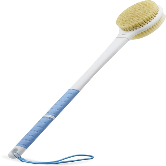 ACDANC 20.5 Inch Extra Long Handle Shower Brush Dual Sided Back Scrubber Soft And Stiff Bristles Body Exfoliator For Wet Or Dry