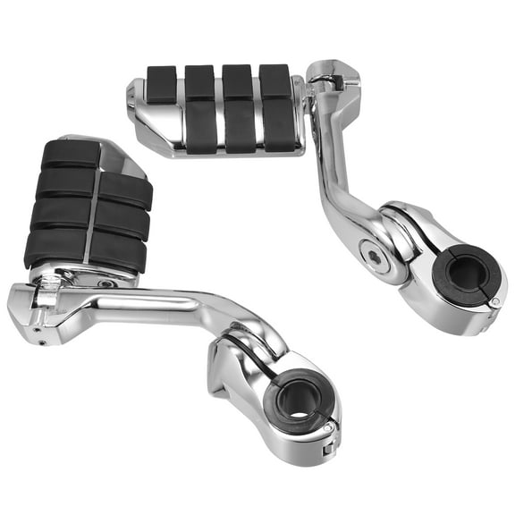 Motorcycle Foot Pegs Angled Engine Guard Universal Foot Pegs Long Angled Mount Pedal Fit for Harley Silver Tone 1 Pair