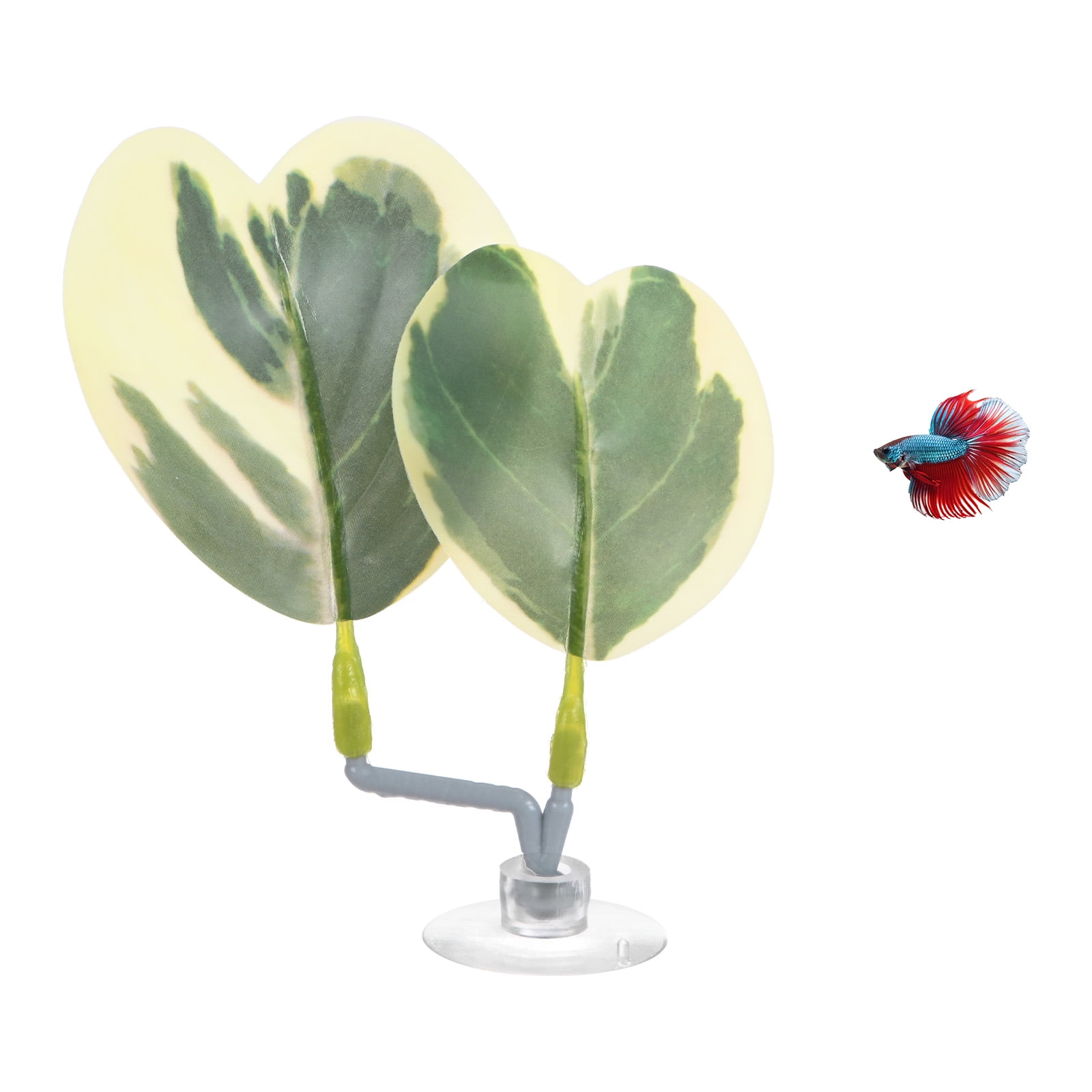 Gomice Cama Betta, Hamaca De Hoja De Betta Realista, Lugar De Descanso Y Decoración Con Ventosa Para Cama De Hojas De Hamaca De Tanque Pequeño Para