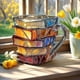 thumbnail image 3 of Novelty 3D Painted Books Coffee Mug, Unique Stacked Books Shaped Coffee Mug Gifts for Book Lovers, 3 of 5
