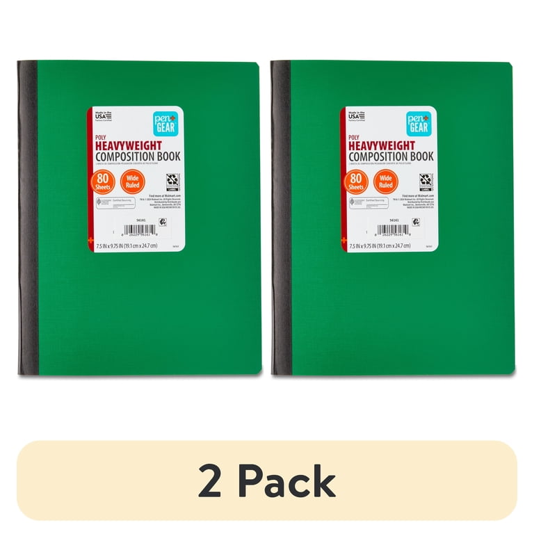 Pen+Gear Heavyweight Wide Ruled Composition Book, 2 Pack, Green photo 1
