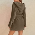 thumbnail image 7 of lcziwo Fuzzy Robe for Women Short Bathrobe Tie Waist Solid Cute Plush Robe with Pockets Soft Winter Spa Robes with hood 2023, 7 of 7