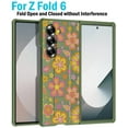 thumbnail image 3 of Case and Belt Clip Combo for Samsung Galaxy Z Fold 6, Nakedcellphone Cover and Hip Holster Holder [Rotate, Stand, S-Pen Slot] for Z Fold6 Phone (SM-F956U, 2024) - Retro Flower Pattern, 3 of 10