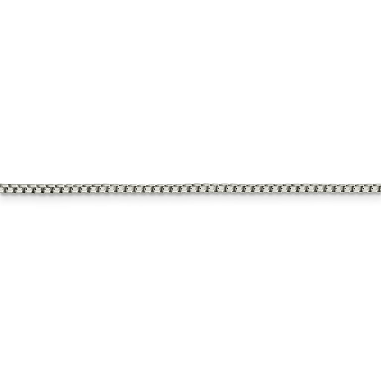 925 Sterling Silver 1.75mm Round Link Box Chain Necklace 30 Inch