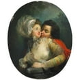 thumbnail image 2 of Jean-Frédéric Schall 15x17 Gold Ornate Wood Frame and Double Matted Museum Art Print Titled - Couples Embracing, 2 of 4