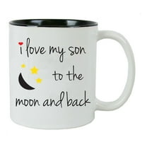 I Love My Son to the Moon and Back 11-Ounce Ceramic Coffee Mug, Black